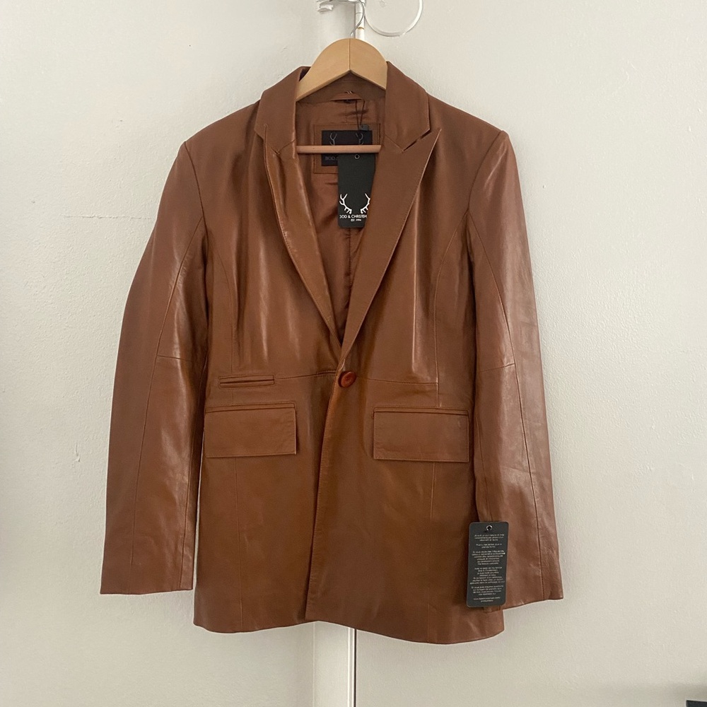 Bod & Christensen leather blazer jacket women size small